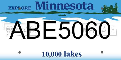 ABE5060 Minnesota License Plate