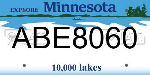 ABE8060 Minnesota License Plate