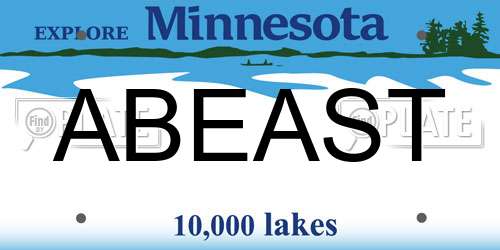 ABEAST Minnesota License Plate