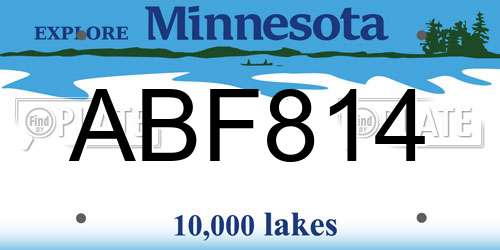 ABF814 Minnesota License Plate