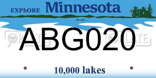 ABG020 Minnesota License Plate