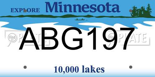 ABG197 Minnesota License Plate