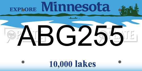 ABG255 Minnesota License Plate