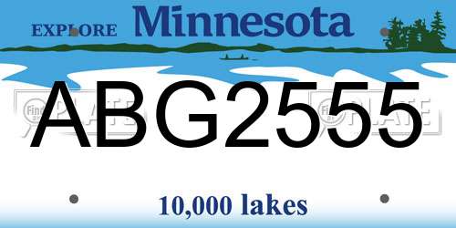 ABG2555 Minnesota License Plate
