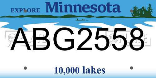 ABG2558 Minnesota License Plate