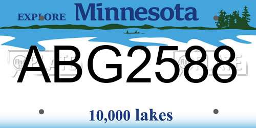 ABG2588 Minnesota License Plate