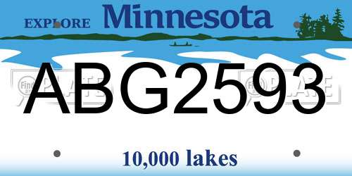 ABG2593 Minnesota License Plate