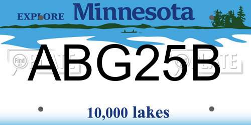 ABG25B Minnesota License Plate