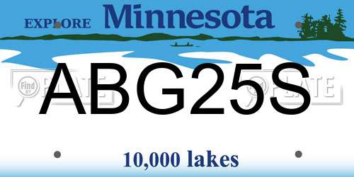 ABG25S Minnesota License Plate
