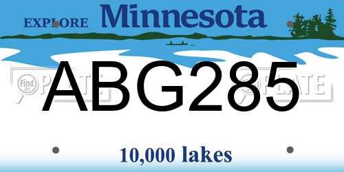 ABG285 Minnesota License Plate