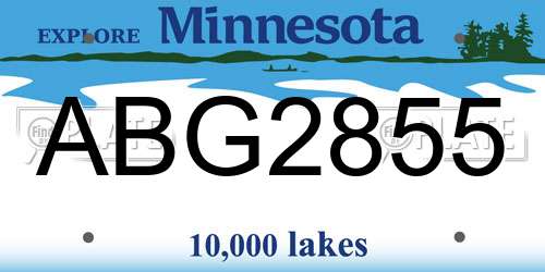 ABG2855 Minnesota License Plate