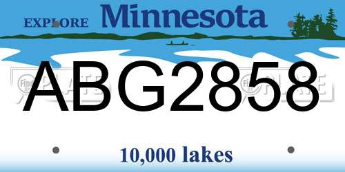 ABG2858 Minnesota License Plate