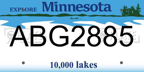 ABG2885 Minnesota License Plate