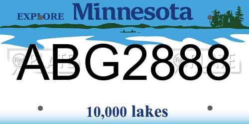 ABG2888 Minnesota License Plate