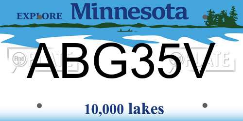 ABG35V Minnesota License Plate