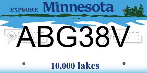 ABG38V Minnesota License Plate