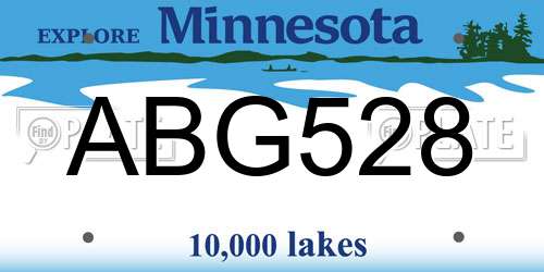 ABG528 Minnesota License Plate