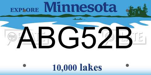 ABG52B Minnesota License Plate