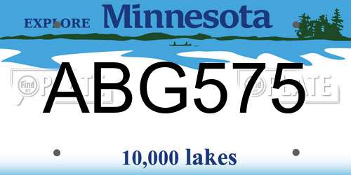 ABG575 Minnesota License Plate