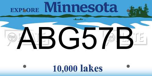 ABG57B Minnesota License Plate