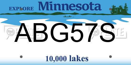 ABG57S Minnesota License Plate