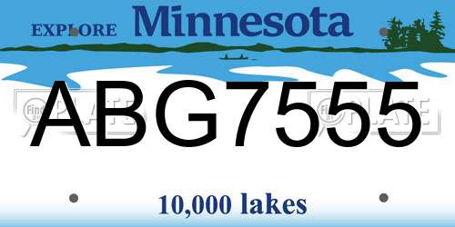 ABG7555 Minnesota License Plate