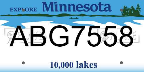 ABG7558 Minnesota License Plate