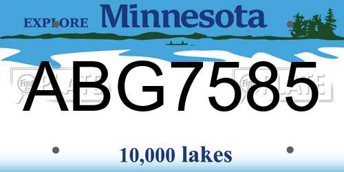 ABG7585 Minnesota License Plate