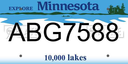 ABG7588 Minnesota License Plate