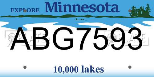 ABG7593 Minnesota License Plate