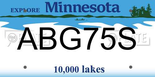 ABG75S Minnesota License Plate