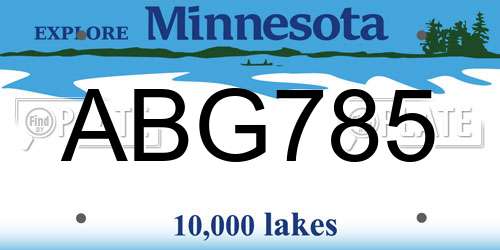 ABG785 Minnesota License Plate