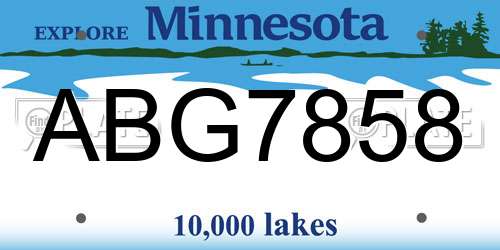 ABG7858 Minnesota License Plate