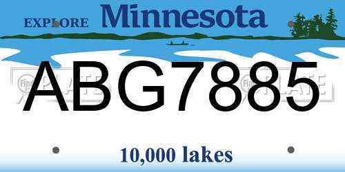 ABG7885 Minnesota License Plate