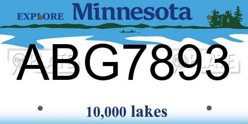 ABG7893 Minnesota License Plate