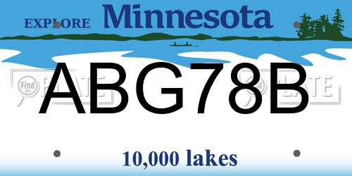 ABG78B Minnesota License Plate