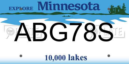ABG78S Minnesota License Plate