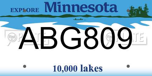 ABG809 Minnesota License Plate