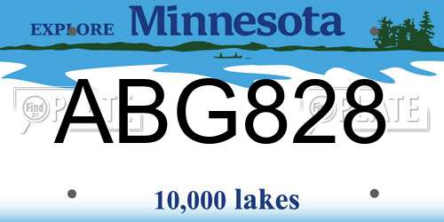 ABG828 Minnesota License Plate