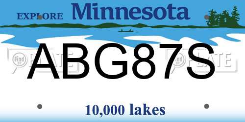 ABG87S Minnesota License Plate