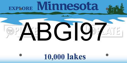 ABGI97 Minnesota License Plate