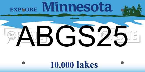 ABGS25 Minnesota License Plate