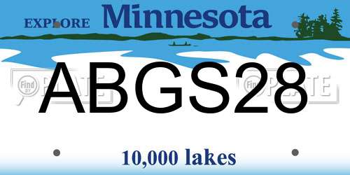 ABGS28 Minnesota License Plate