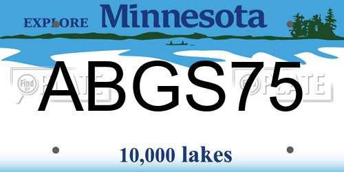 ABGS75 Minnesota License Plate