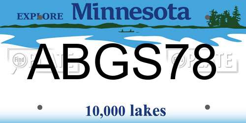 ABGS78 Minnesota License Plate