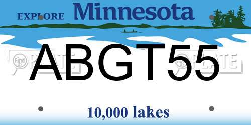 ABGT55 Minnesota License Plate