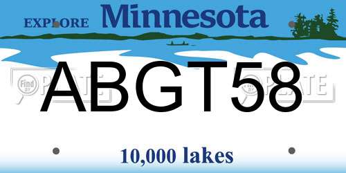 ABGT58 Minnesota License Plate