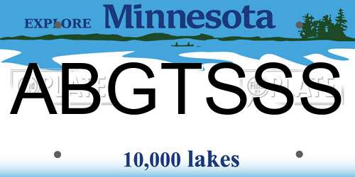ABGTSSS Minnesota License Plate