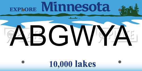 ABGWYA Minnesota License Plate