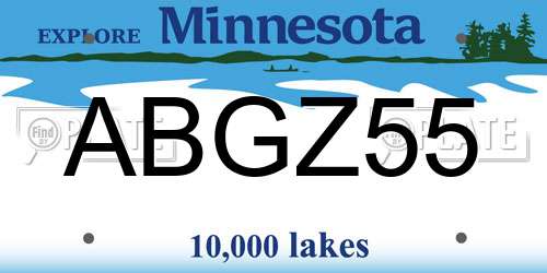 ABGZ55 Minnesota License Plate